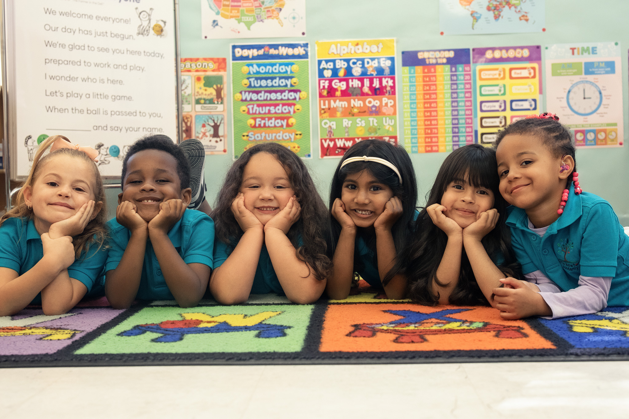 Smiling children in a Little Newtons Academy classroom